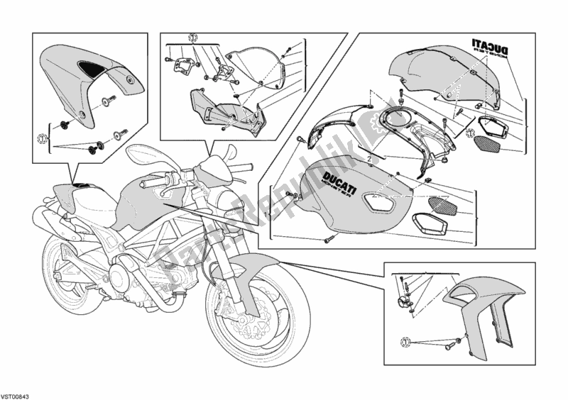 Wszystkie części do Oprawa Do Sztuki Potworów Ducati Monster 696 2009