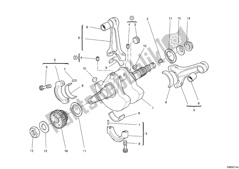 Todas as partes de Virabrequim do Ducati Monster 696 2010