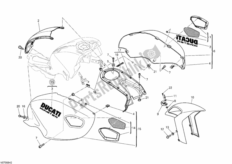 Todas las partes para Mercado de Ducati Monster 696 2010