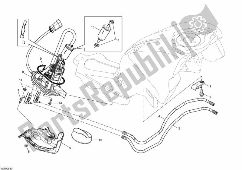 Todas las partes para Bomba De Combustible de Ducati Monster 696 2010