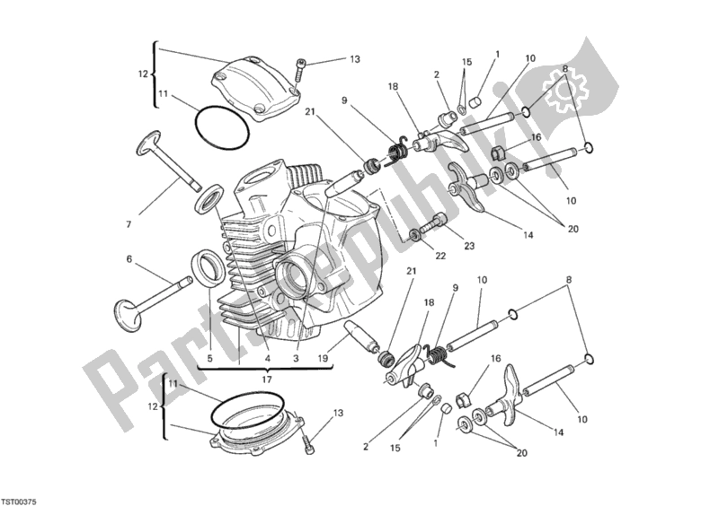 Wszystkie części do Pozioma G? Owica Cylindra Ducati Monster 696 2010