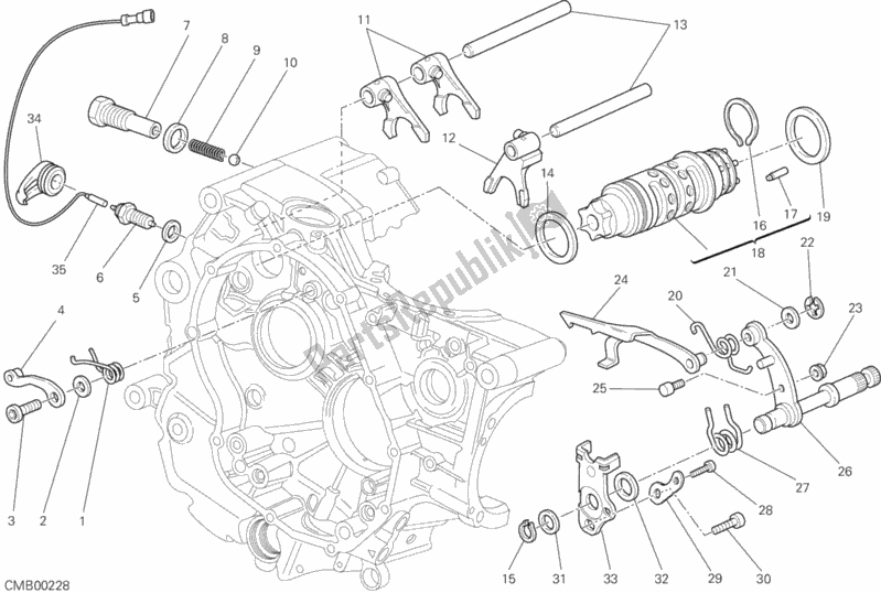 Todas as partes de Shift Cam - Garfo do Ducati Monster 696 2010