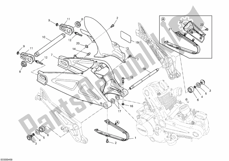 Todas las partes para Brazo Oscilante de Ducati Monster 696 2010