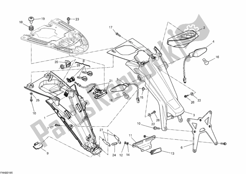 Tutte le parti per il Fanale Posteriore del Ducati Monster 696 2010