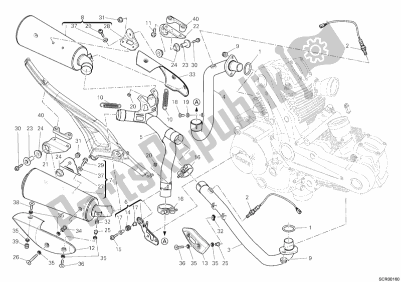 Tutte le parti per il Impianto Di Scarico del Ducati Monster 696 2011