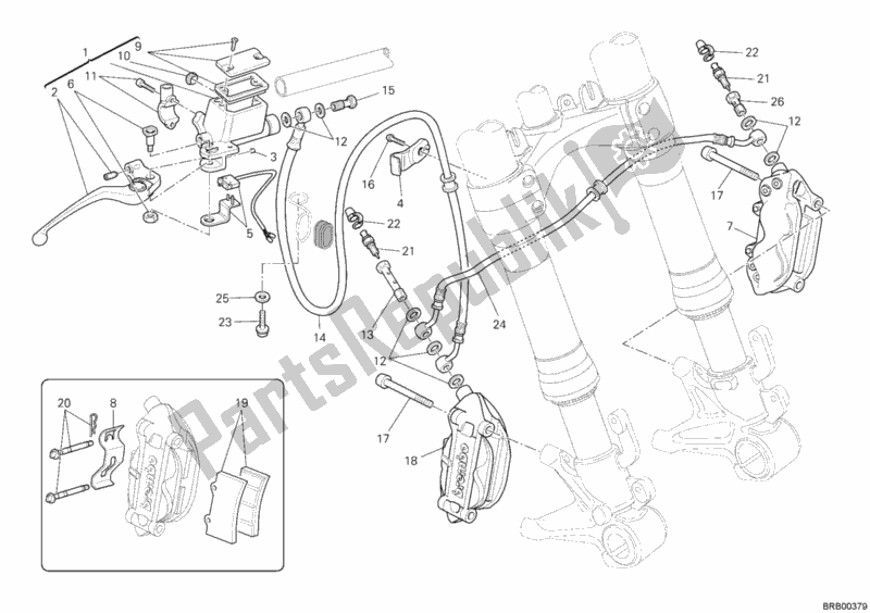 Tutte le parti per il Sistema Frenante Anteriore del Ducati Monster 696 2011