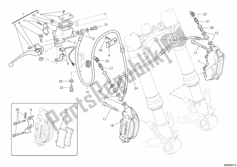 Tutte le parti per il Sistema Frenante Anteriore del Ducati Monster 696 2011