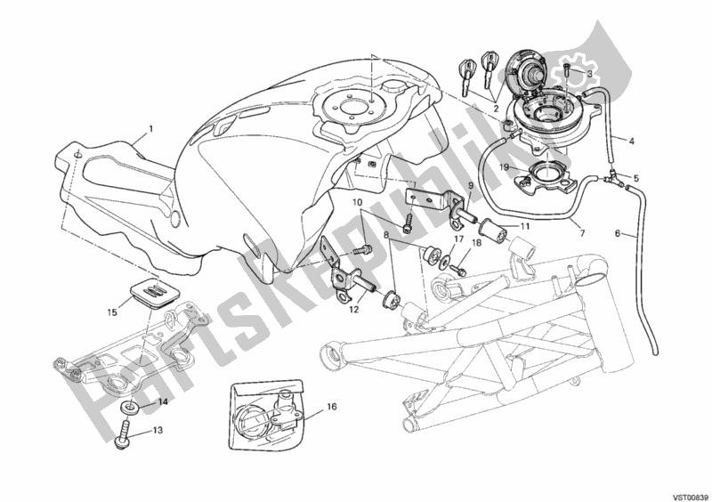 Tutte le parti per il Serbatoio Di Carburante del Ducati Monster 696 2011