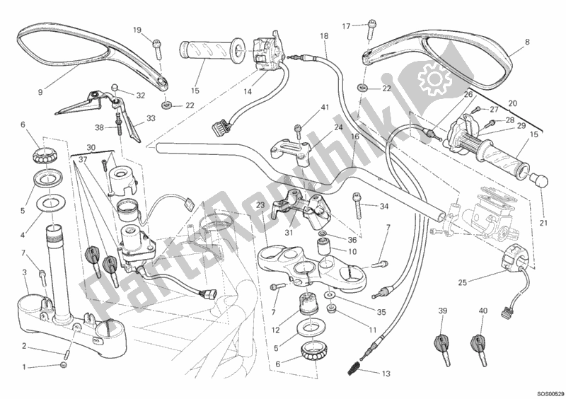Tutte le parti per il Manubrio del Ducati Monster 696 2011
