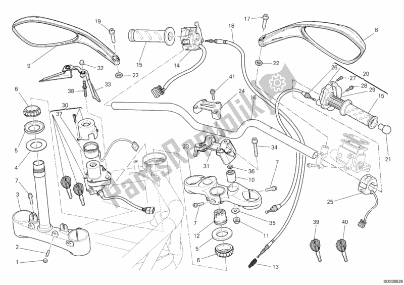 Toutes les pièces pour le Guidon du Ducati Monster 696 2011