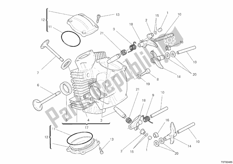 Todas las partes para Culata Horizontal de Ducati Monster 696 2011