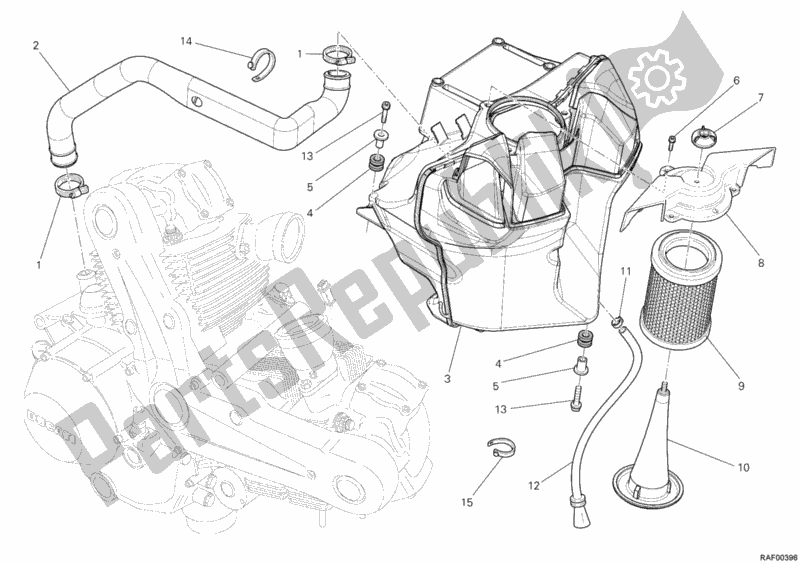 Alle onderdelen voor de Inname van de Ducati Monster 696 2011