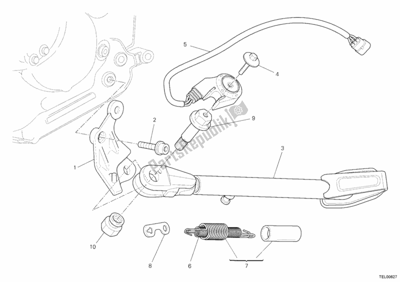 Tutte le parti per il Cavalletto Laterale del Ducati Monster 696 2011