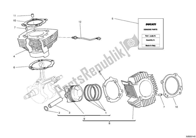 Todas las partes para Cilindro - Pistón de Ducati Monster 696 2012