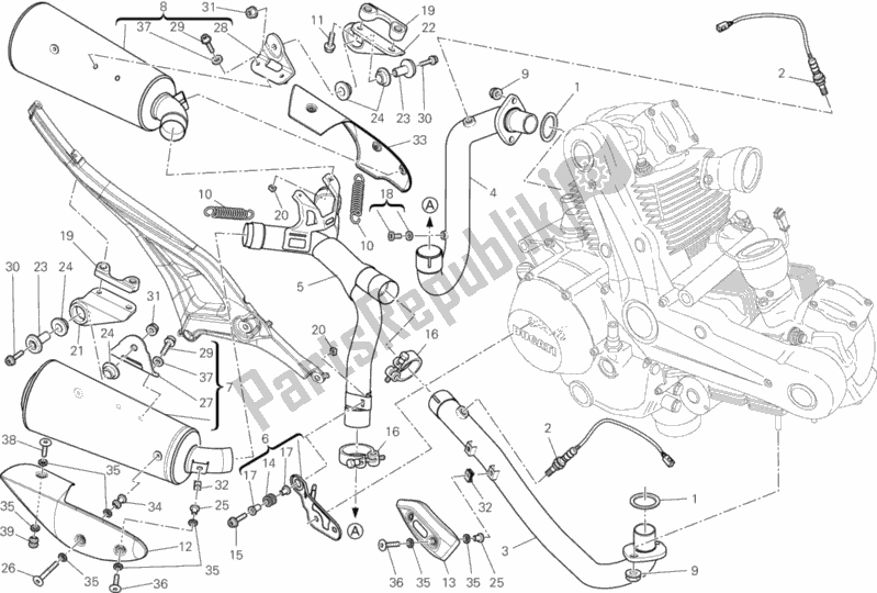 Todas las partes para Sistema De Escape de Ducati Monster 696 2012