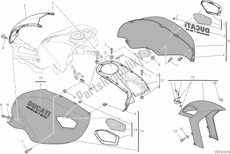 Todas las partes para Mercado de Ducati Monster 696 2012