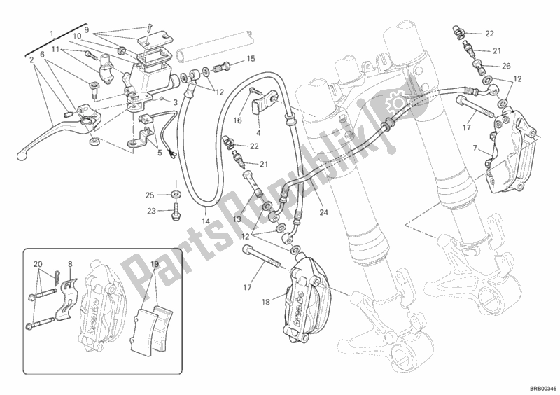 Todas las partes para Sistema De Freno Delantero de Ducati Monster 696 2012