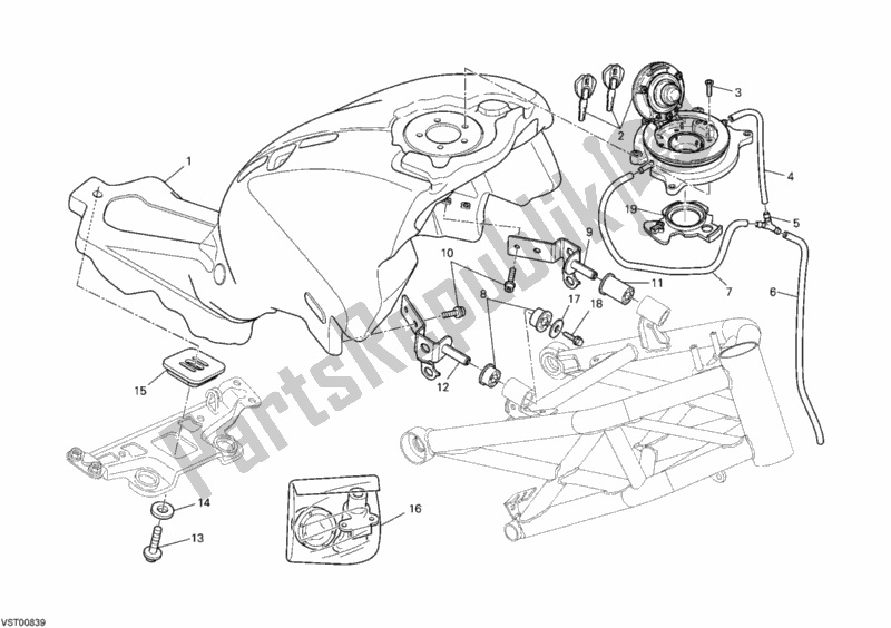 Todas as partes de Tanque De Combustível do Ducati Monster 696 2012