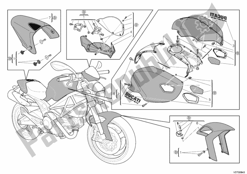Wszystkie części do Oprawa Do Sztuki Potworów Ducati Monster 696 2012