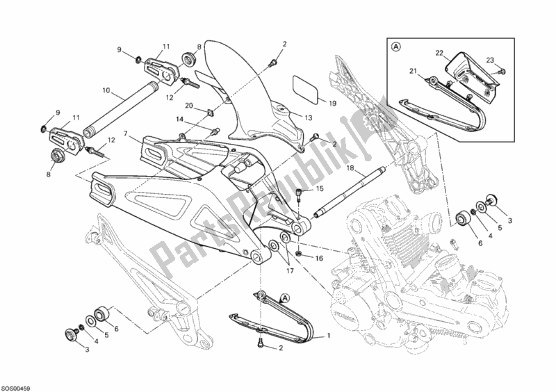 Toutes les pièces pour le Bras Oscillant du Ducati Monster 696 2012