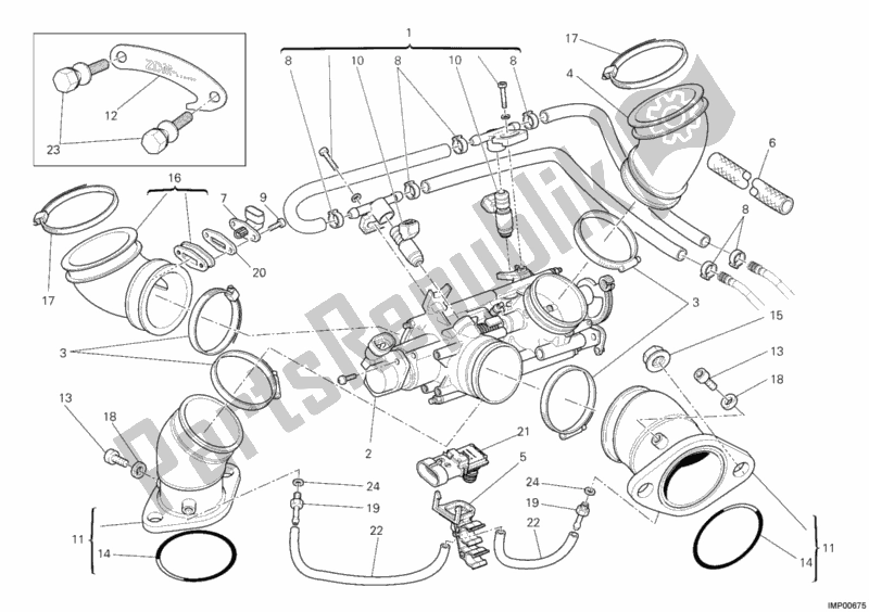 Todas as partes de Corpo Do Acelerador do Ducati Monster 696 2012