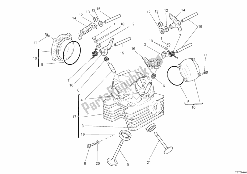 Toutes les pièces pour le Culasse Verticale du Ducati Monster 696 2012