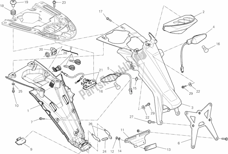 Alle onderdelen voor de 023 - Achterlicht van de Ducati Monster 696 2013