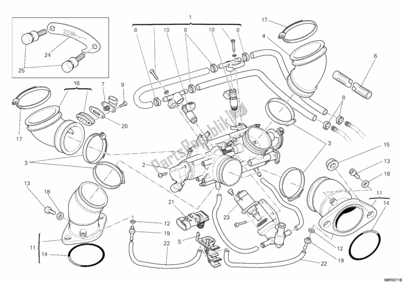 Todas as partes de Corpo Do Acelerador do Ducati Monster 696 2013