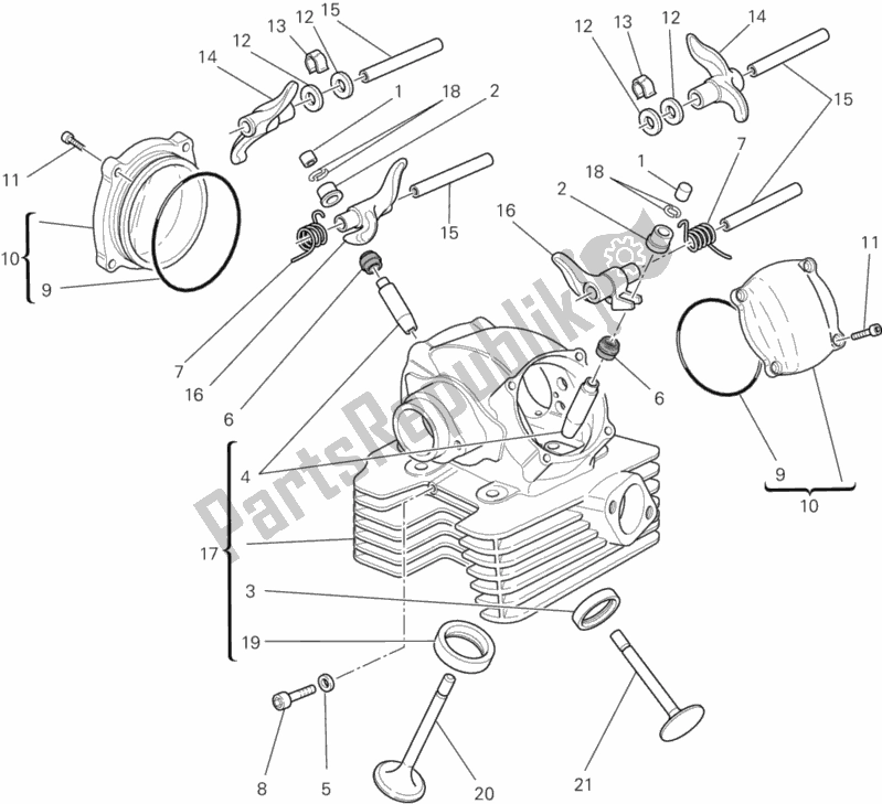 Tutte le parti per il Testata Verticale del Ducati Monster 696 2013