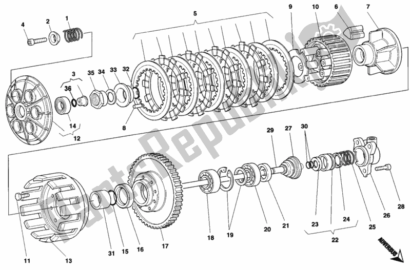 Alle onderdelen voor de Koppeling van de Ducati Superbike 748 1995