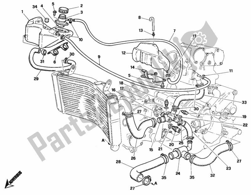 Alle onderdelen voor de Koelcircuit van de Ducati Superbike 748 1995