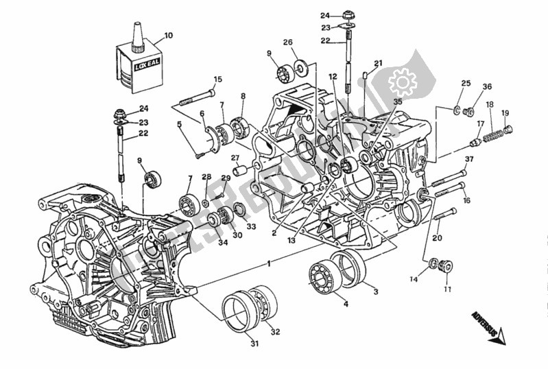 Alle onderdelen voor de Carter van de Ducati Superbike 748 1995