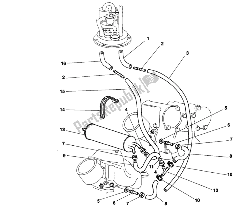 Alle onderdelen voor de Filterbus Vs. Van de Ducati Superbike 748 1995