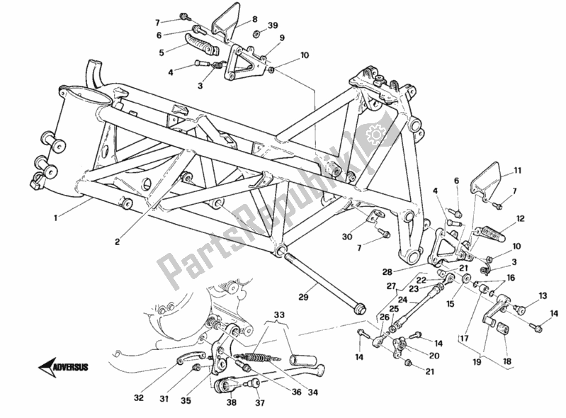 Alle onderdelen voor de Kader van de Ducati Superbike 748 1995