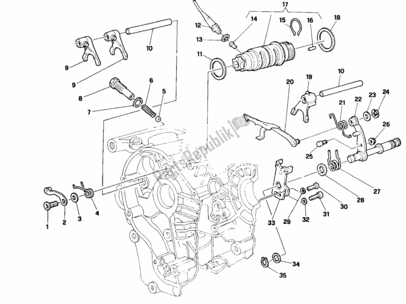 Alle onderdelen voor de Schakelmechanisme van de Ducati Superbike 748 1995