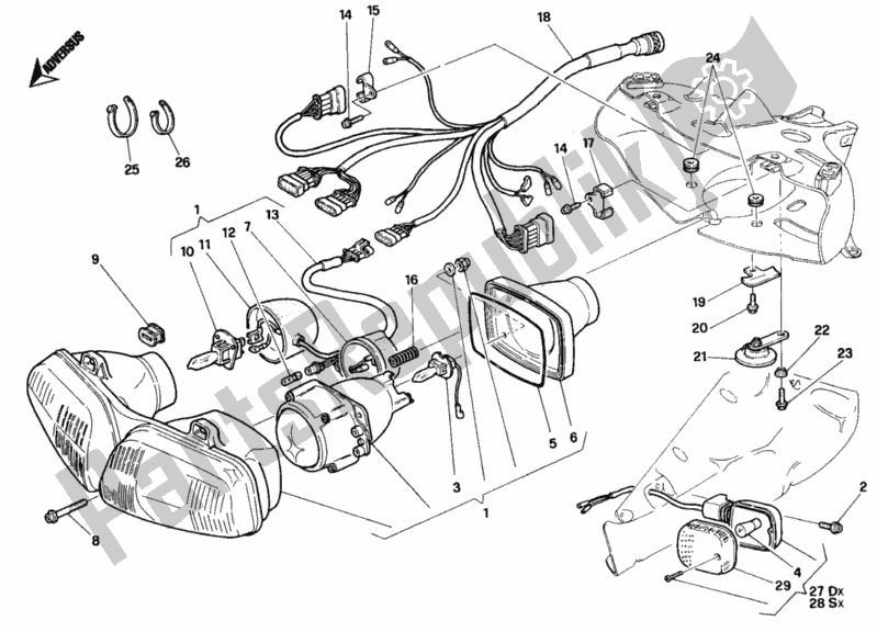 Alle onderdelen voor de Koplamp van de Ducati Superbike 748 1995