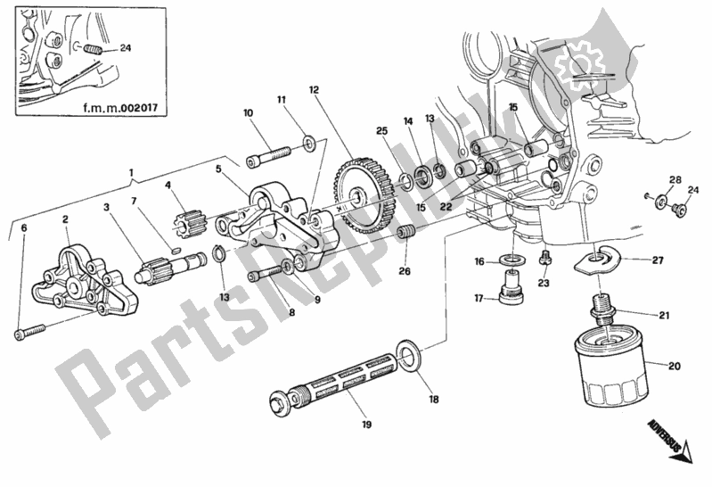 Alle onderdelen voor de Oliepomp - Filter Sp van de Ducati Superbike 748 1995