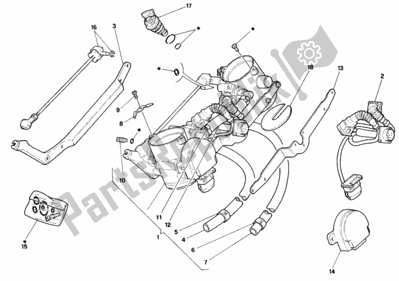 Tutte le parti per il Corpo Farfallato del Ducati Superbike 748 1995