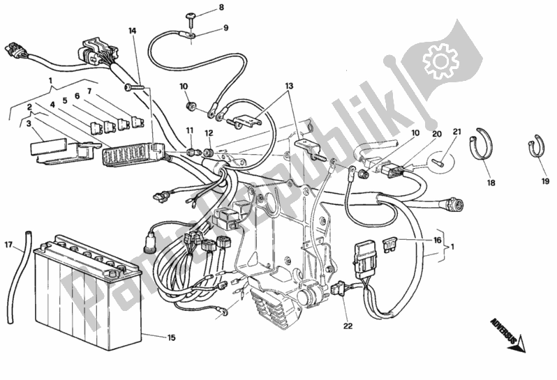 Todas as partes de Bateria do Ducati Superbike 748 1996