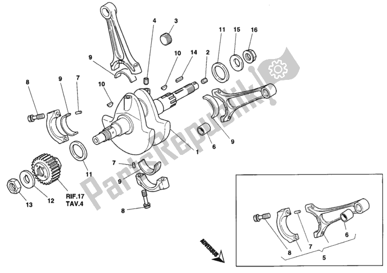 Todas las partes para Cigüeñal de Ducati Superbike 748 1996