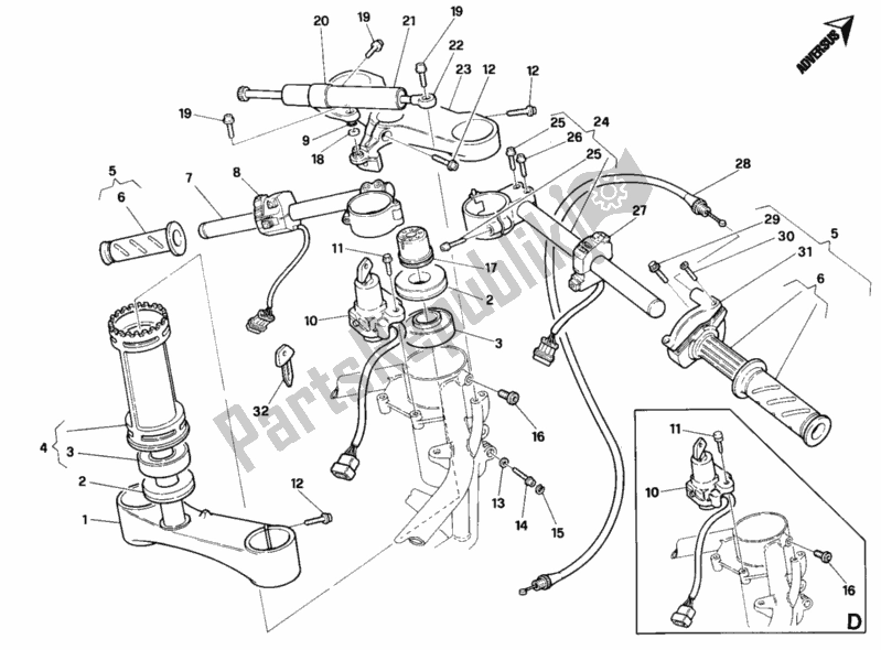 Todas las partes para Manillar de Ducati Superbike 748 1996