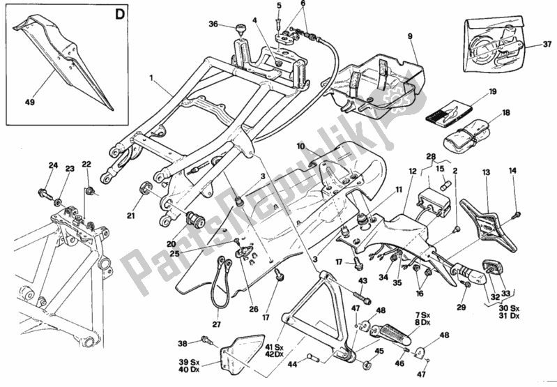 Todas las partes para Biposto Marco Trasero de Ducati Superbike 748 1996