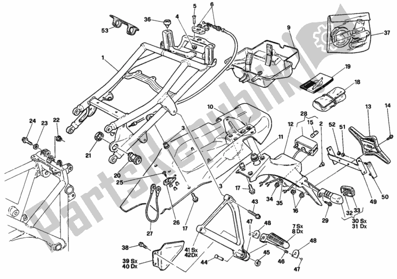 Todas las partes para Marco Trasero Usa de Ducati Superbike 748 1996