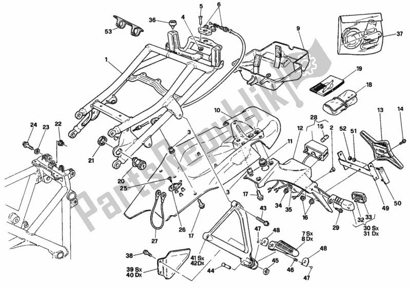 Todas las partes para Marco Trasero Usa de Ducati Superbike 748 1996