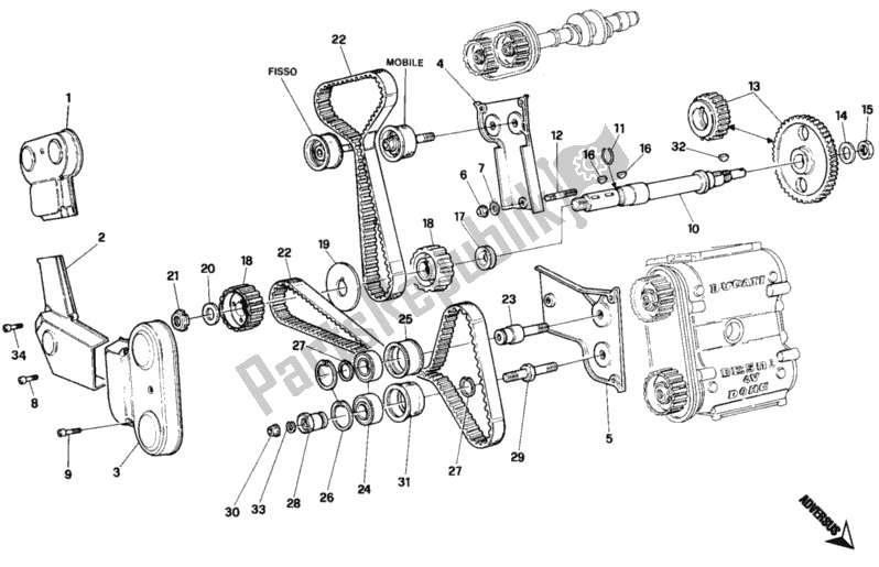 Tutte le parti per il Cinghia Di Distribuzione del Ducati Superbike 748 1996