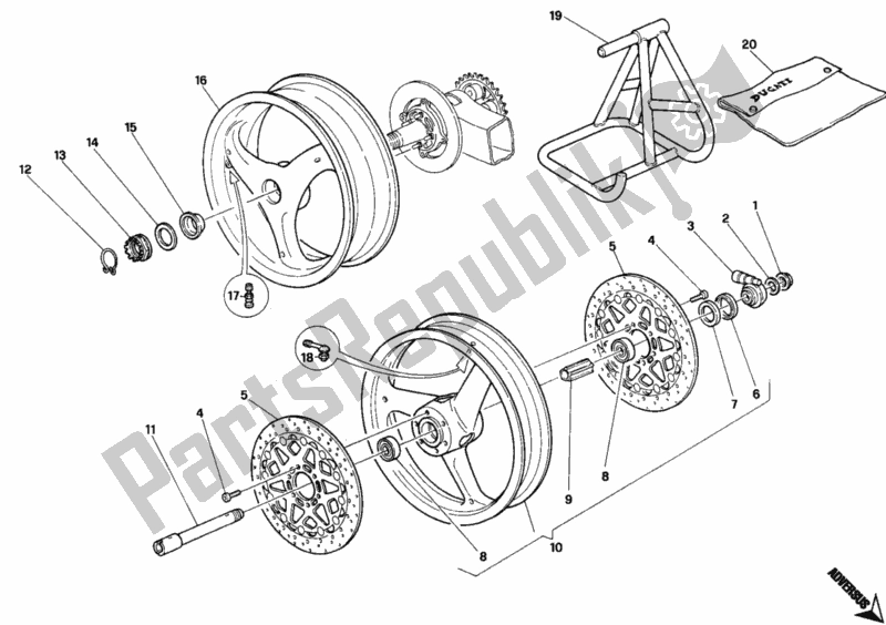 Todas las partes para Ruedas de Ducati Superbike 748 1996