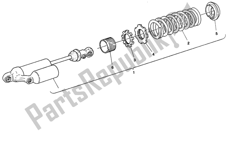 Tutte le parti per il 30a - Ammortizzatore Posteriore del Ducati Superbike 748 1997