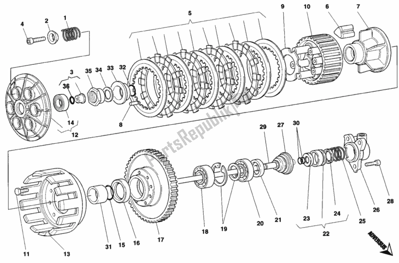 Tutte le parti per il Frizione del Ducati Superbike 748 1997