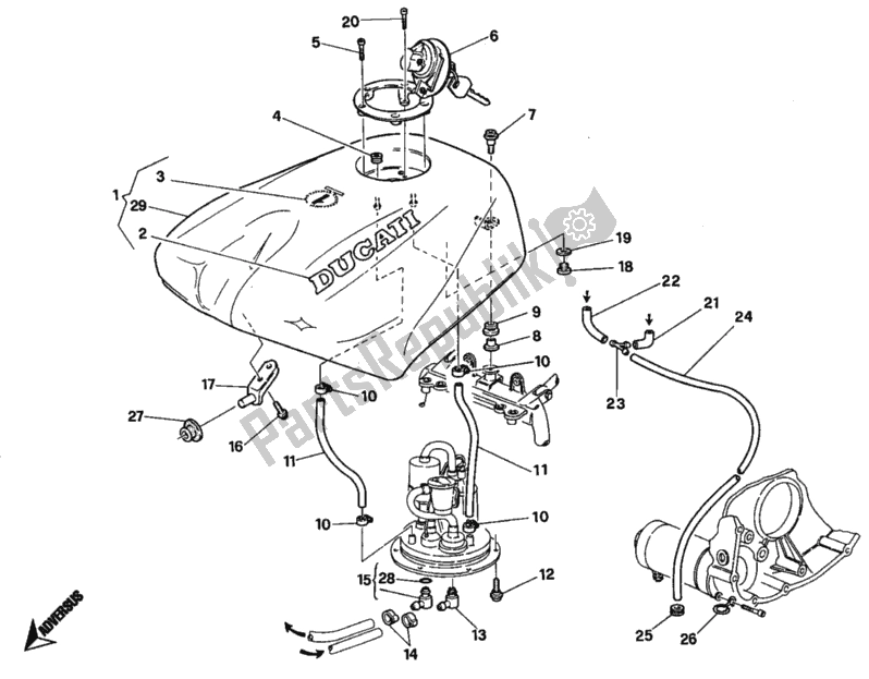 Tutte le parti per il Serbatoio Di Carburante del Ducati Superbike 748 1997