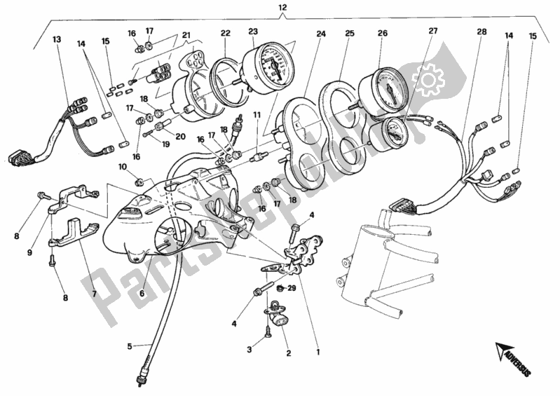 All parts for the Meter of the Ducati Superbike 748 1997